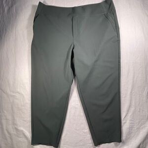 Athleta Green Pull On Straight Leg Stretch Trousers Endless Pants Size 20